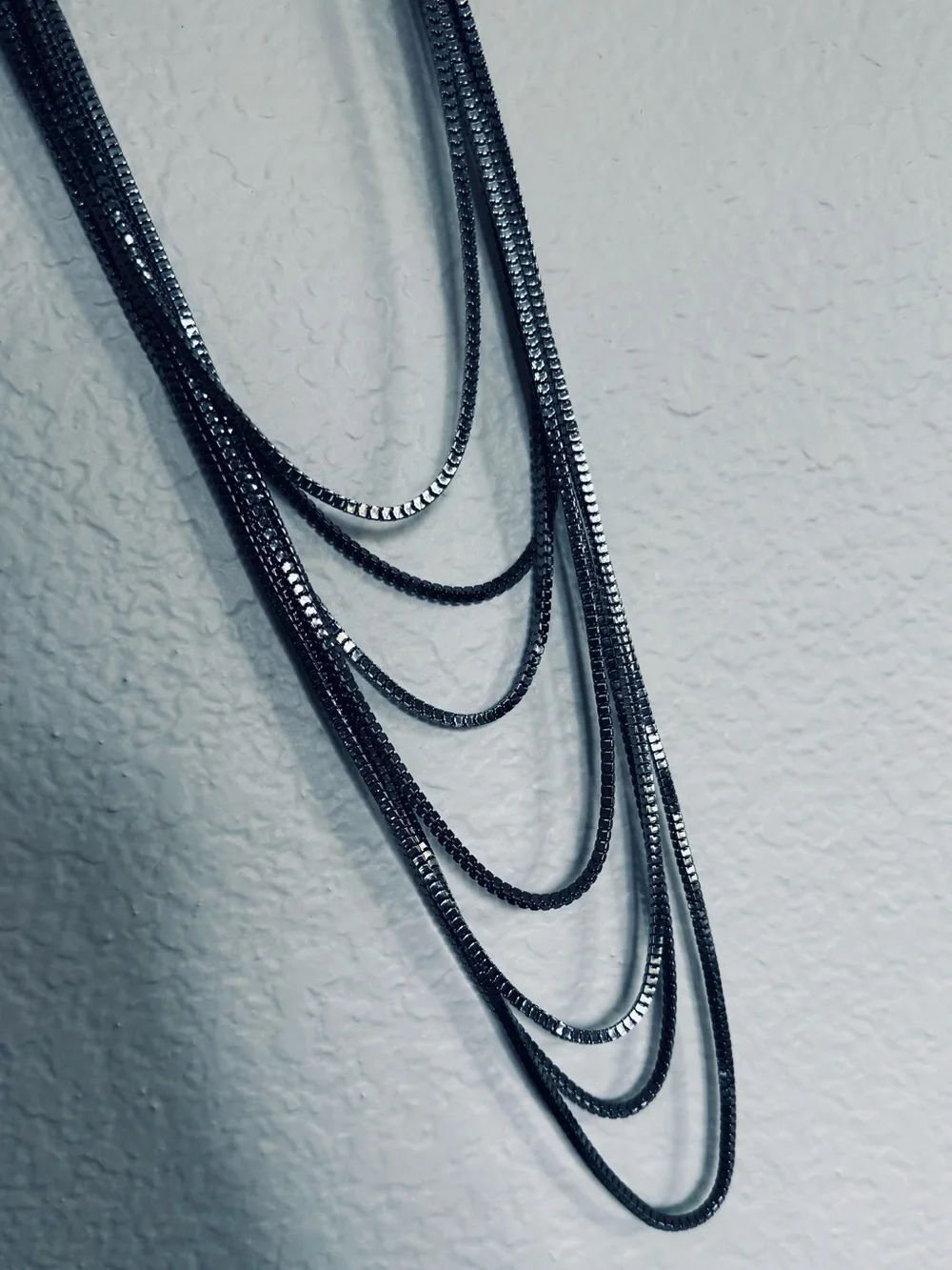Waterfall Long Chain Statement Necklace - Picture 2 of 4